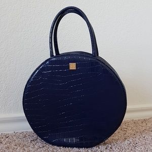 Givenchy navy blue crocodile make up bag